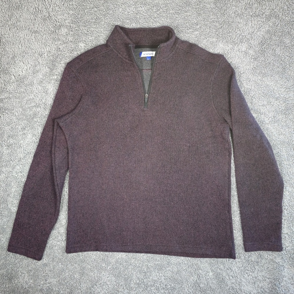 Artefact Sweater Men's Medium-size Plum 1/4 Zip Pullover Outdoor Casual Sweater